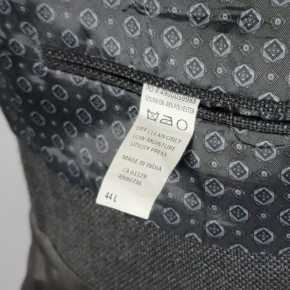 Lauren Ralph Lauren Men's Sport Coat Blazer Two Button Ch Gry Hopsack Poly 44L - Picture 16 of 16